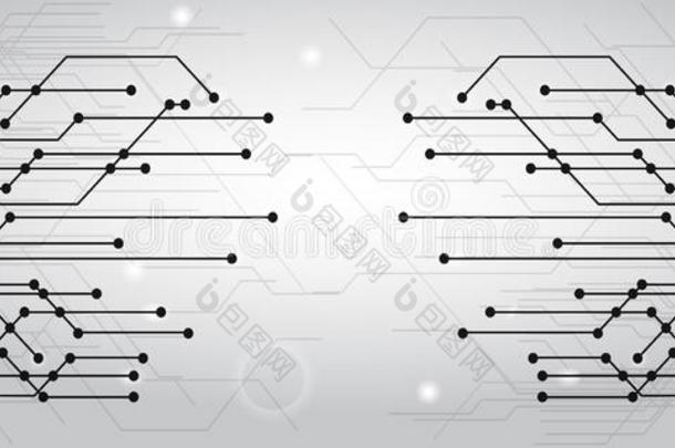 几何学的<strong>灰色科技背景</strong>-矢量