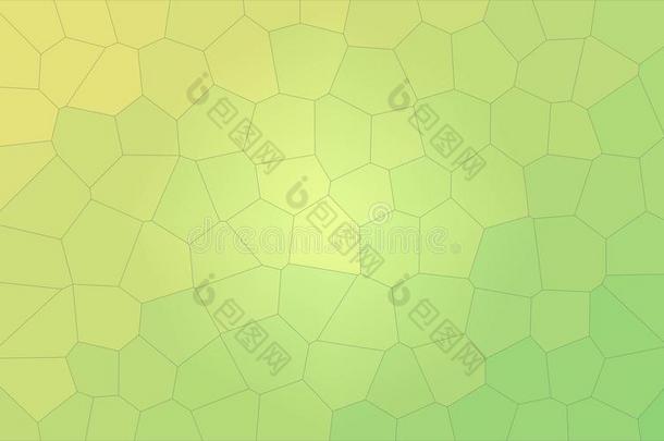 黄色的和绿色的大的六边形背景说明.