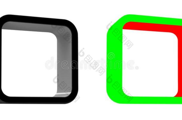 正方形黑的元素和灰色的内部的空间.和<strong>三原色</strong>红绿兰彩色值面具