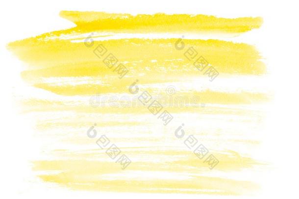 条纹黄色的水彩向白色的背景.指已提到的人颜色飞溅