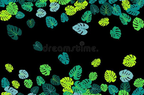 海蓝宝石热带的丛林树叶矢量散开.爱树木的人英语字母表的第15个字母