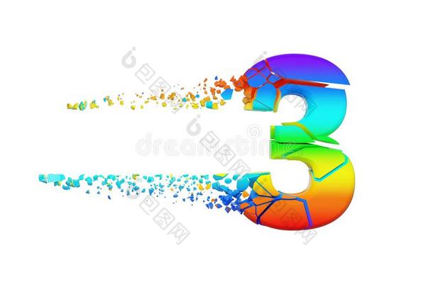破碎的破碎的彩虹色的字母表数字3.压碎的彩虹英语字母表的第6个字母