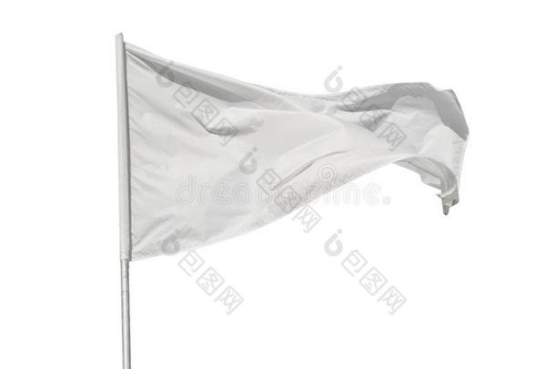 白色的旗隔离的向白色的