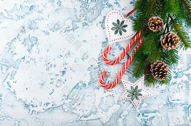圣诞节作品和冷杉树枝,圣诞节装饰,Cana加拿大