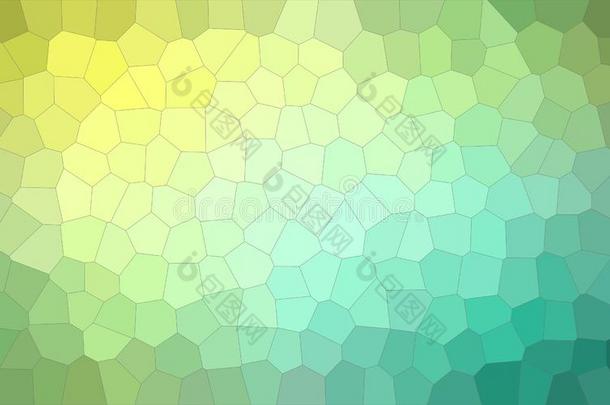 说明关于绿色的和黄色的彩色粉笔中部大小六边形背