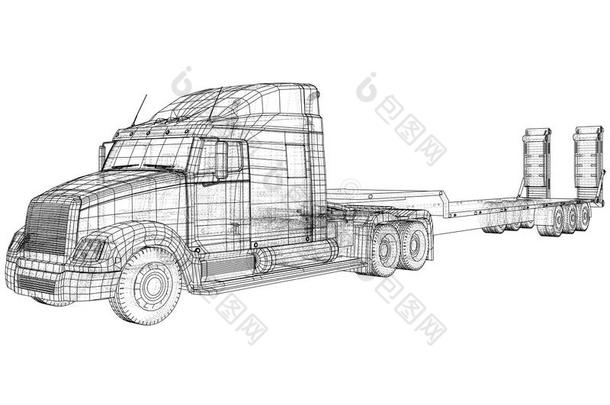 低的床货车拖车.金属丝-框架.earningspershare每股收益10版式.矢量渲染