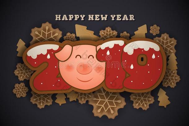 幸福的新的年和“基督柱招呼卡片背景design设计