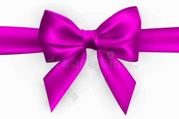 现实的粉红色的弓.元素为装饰礼物,问候,假日