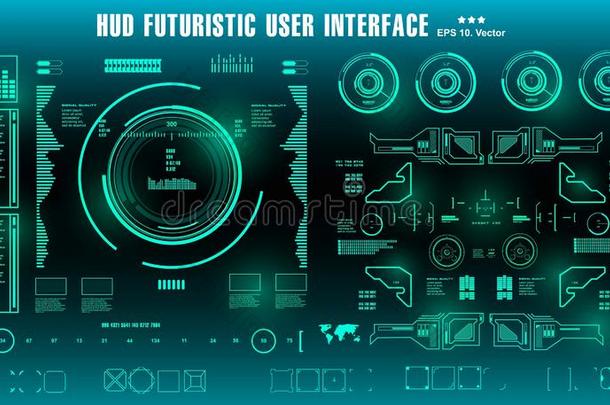 仪表板展览实质上的现实科技屏幕.皮未来派