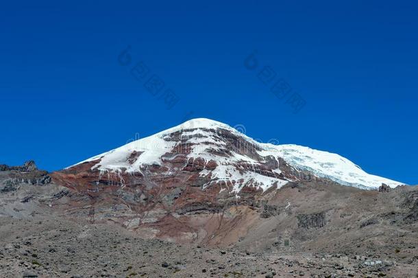 钦博腊索山火山,冰盖,熔化的