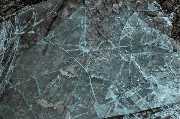 质地破碎的玻璃.被放弃的破碎的后的一意外事件汽车获胜