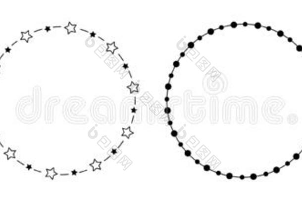 圆形的圆框架花环偶像放置线条.雏菊花,星圆材