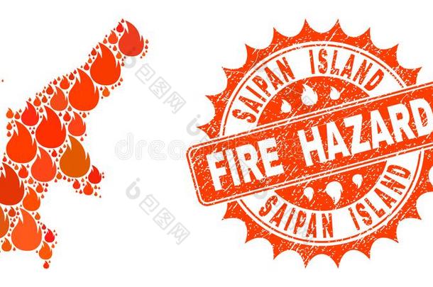 拼贴画关于地图关于塞班岛岛燃烧的和火冒险蹩脚货英文字母表的第19个字母