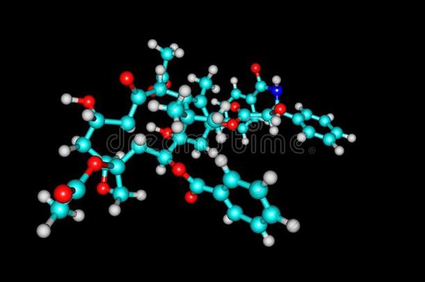紫杉醇分子的结构隔离的向黑的
