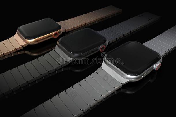 3苹果注视4方式智能手表设备,平的向表