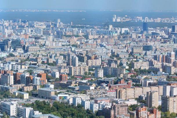 莫斯科全景画从观察点采用莫斯科城市bus采用ess英语字母表的第3个字母