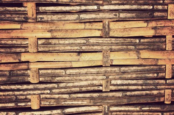 干的干燥的竹子质地背景墙和自然的榜样为酒