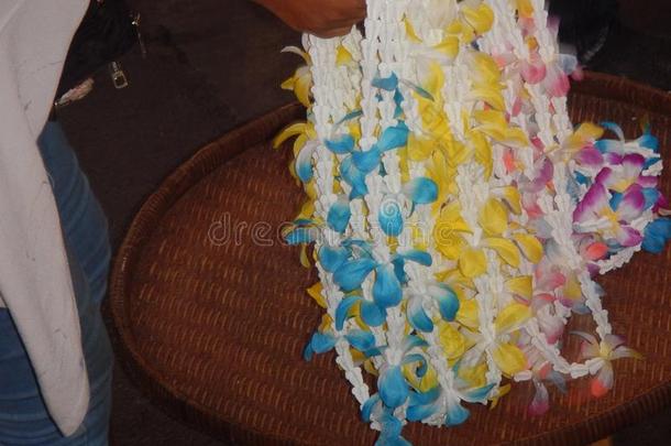 泼水节节日,扇形棕榈细纤维,泰国
