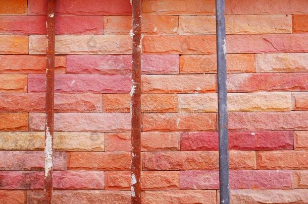 砖墙质地背景,抽象的棕色的砖墙