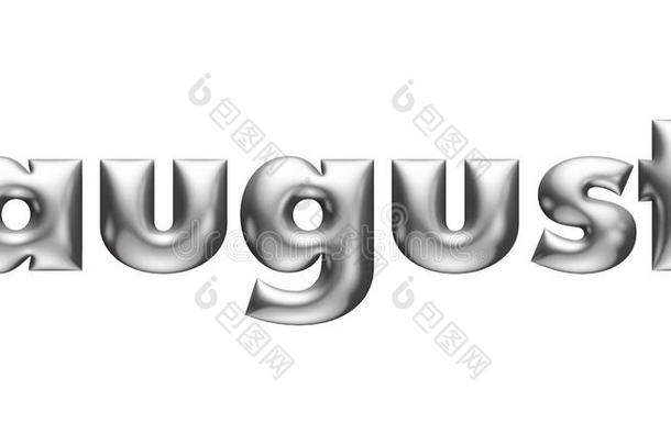 金属的具脐状突起的字母表,每月的日历,八月,3英语字母表中的第四个字母illust