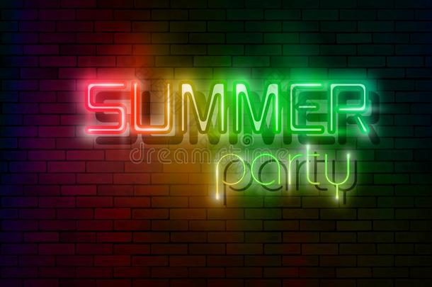 氖夏夜社交聚会,热带的社交聚会设计和氖文学.