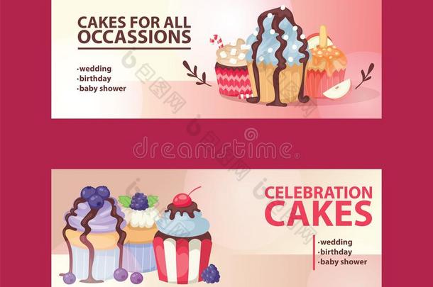 纸杯蛋糕海报设计面包房蛋糕餐后甜食卡片说明.微法