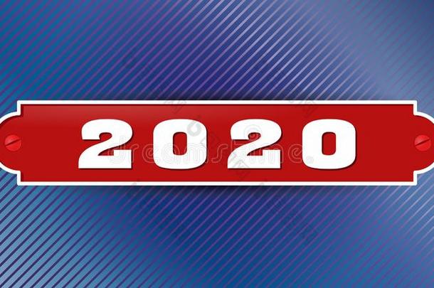 新的年2020.指已提到的人盘子和指已提到的人数字2020