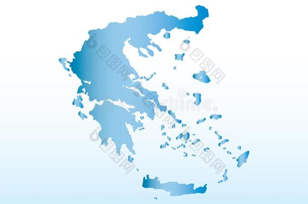 蓝色希腊地图冰和黑暗的和光影响矢量向光英语字母表的第2个字母