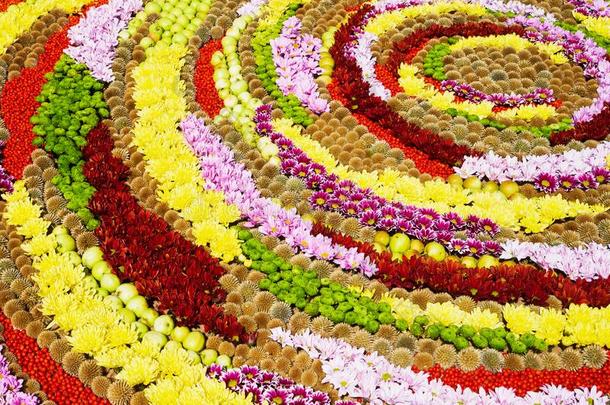 富有色彩的秋的花背景.一地毯关于富有色彩的流动