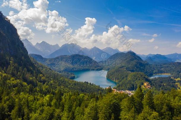 空气的看法向阿尔卑湖湖和霍<strong>恩施</strong>旺高城堡,巴伐利亚,英语字母表的第7个字母