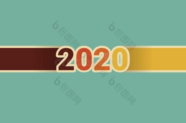 <strong>2020</strong>幸福的新的<strong>年</strong>颜色横幅采用纸方式为你的季节