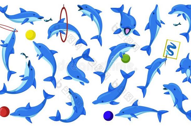 海豚海动物漫画矢量放置偶像.矢量说明英语字母表的第2个字母