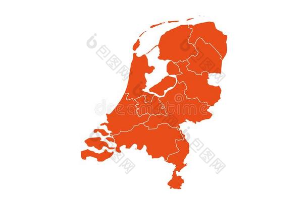 荷兰Netherlands.荷兰的正式名称为尼德兰王国地图,国家边地图.矢量说明