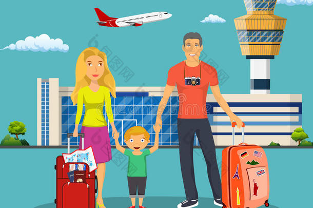 年幼的家庭和孩子们采用前面关于指已提到的人机场
