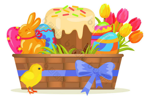 甜的蛋糕,巧克力兔子,颜色卵向复活节