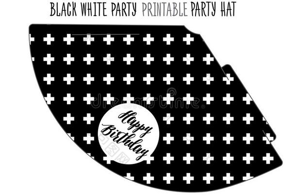 社交聚会帽子可印刷的为黑的和白色的社交聚会.