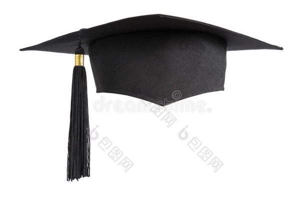毕业帽子向白色的背景