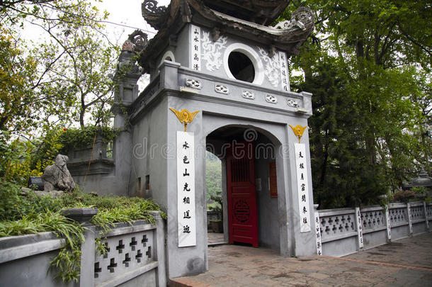 旅行采用人名儿子庙在河内,越南