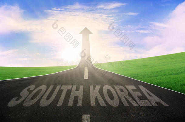 南方朝鲜单词和矢向上的向路