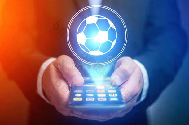 足球球偶像越过装置-运动和科技观念