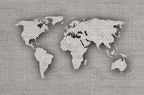 地图关于指已提到的人世界向老的亚麻布