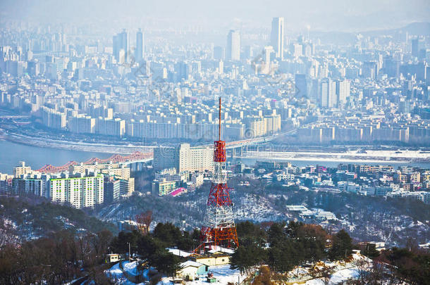 首尔风景从指已提到的人顶关于首尔塔