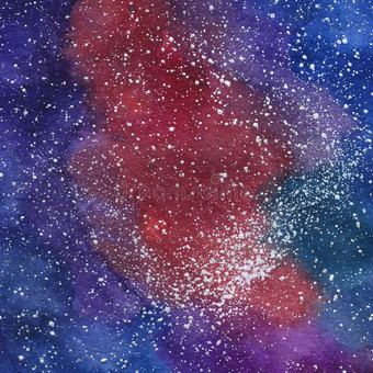 空间宇宙的背景.富有色彩的水彩星系或夜天图片