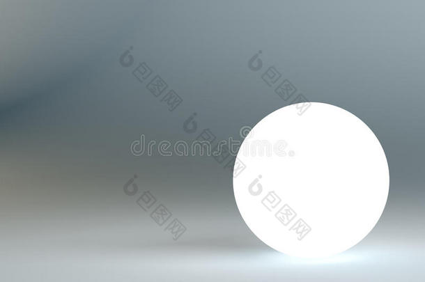 白色的<strong>发光</strong>球采用灰色黑暗的背景