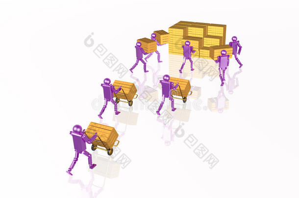 紫色的机器人和箱包