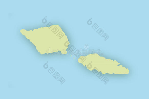 地图关于萨摩亚群岛和阴影