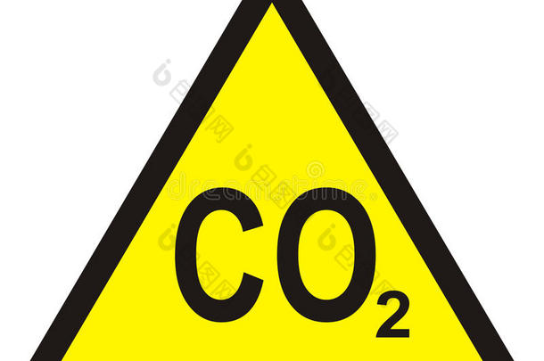 Colombia哥伦比亚2黄色的三角的警告符号,碳二氧化物警告符号