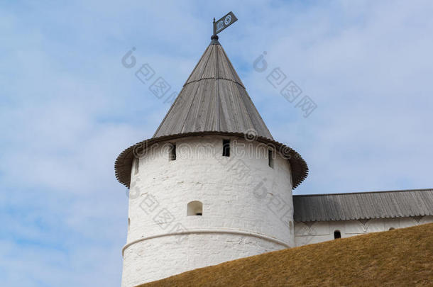 南方-西方的圆形的塔关于喀山城堡.共和国关于塔塔尔斯塔