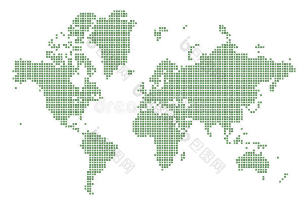 绿色的有点的世界地图