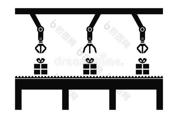 <strong>运送</strong>者线条和自动的机器人矢量说明偶像